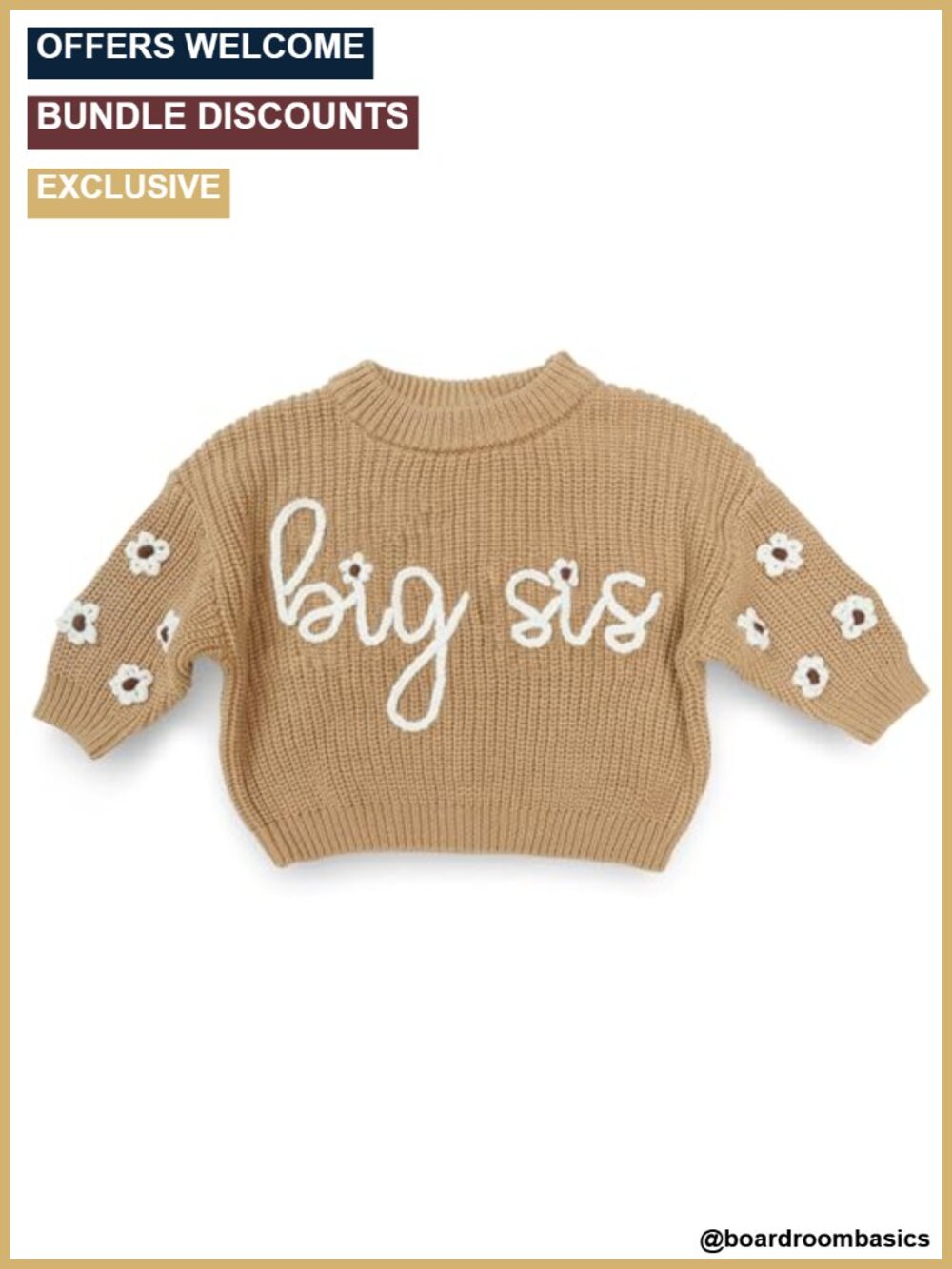 Big Sis Lil Sis Matching Sweater Set Cotton Blend Knit Pullover